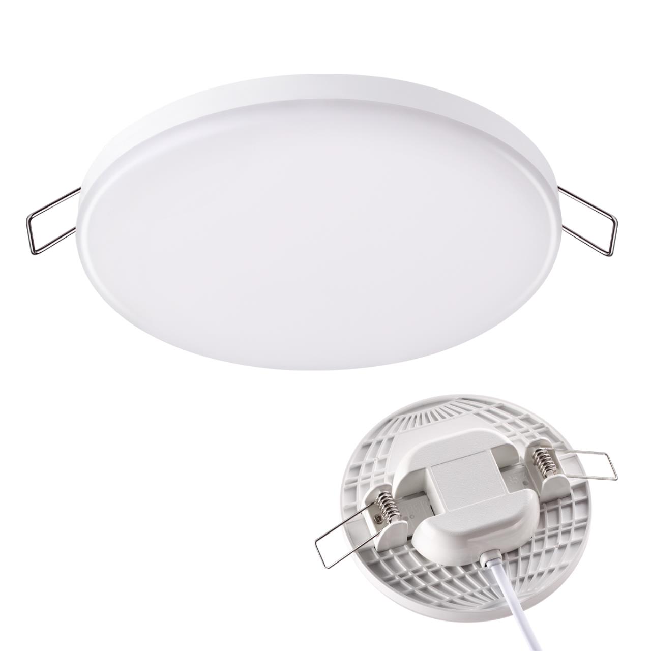 358141 SPOT NT19 078 белый Встраиваемый светильник IP20 LED 3000K 12W 85 - 265V MOON