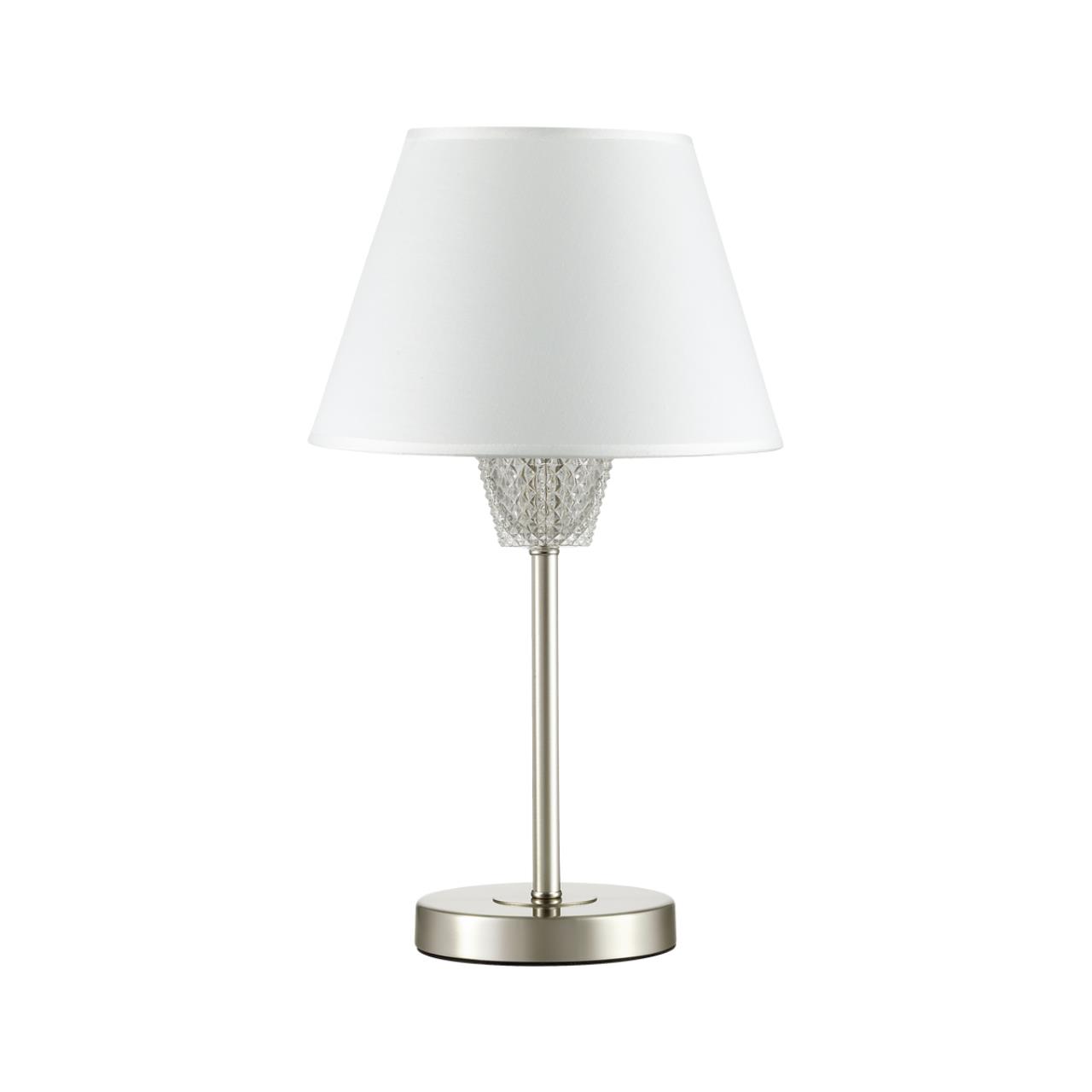 4433/1T NEOCLASSI LN20 225 никель, белый, стеклянный декор Настольная лампа E14 1*40W 220V ABIGAIL