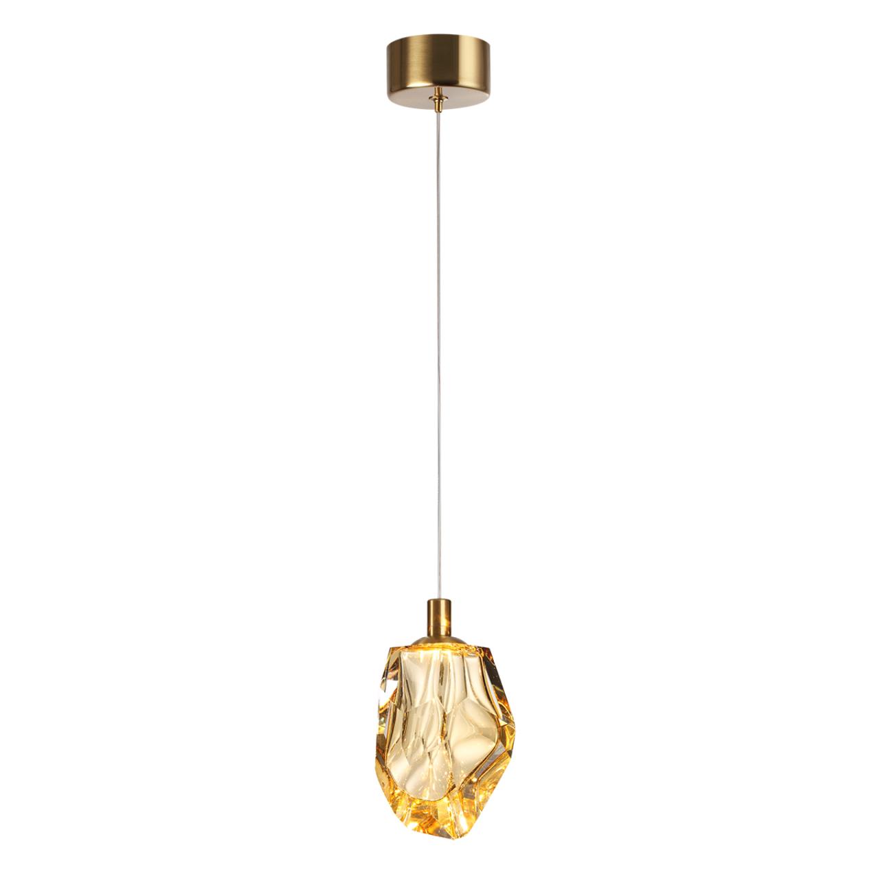 7111/4LC L-VISION ODL25 Подвесной светильник  бронзовый/янтарное стекло/металл IP20 LED 4W 300Лм 3000K 200° 220V GEMME