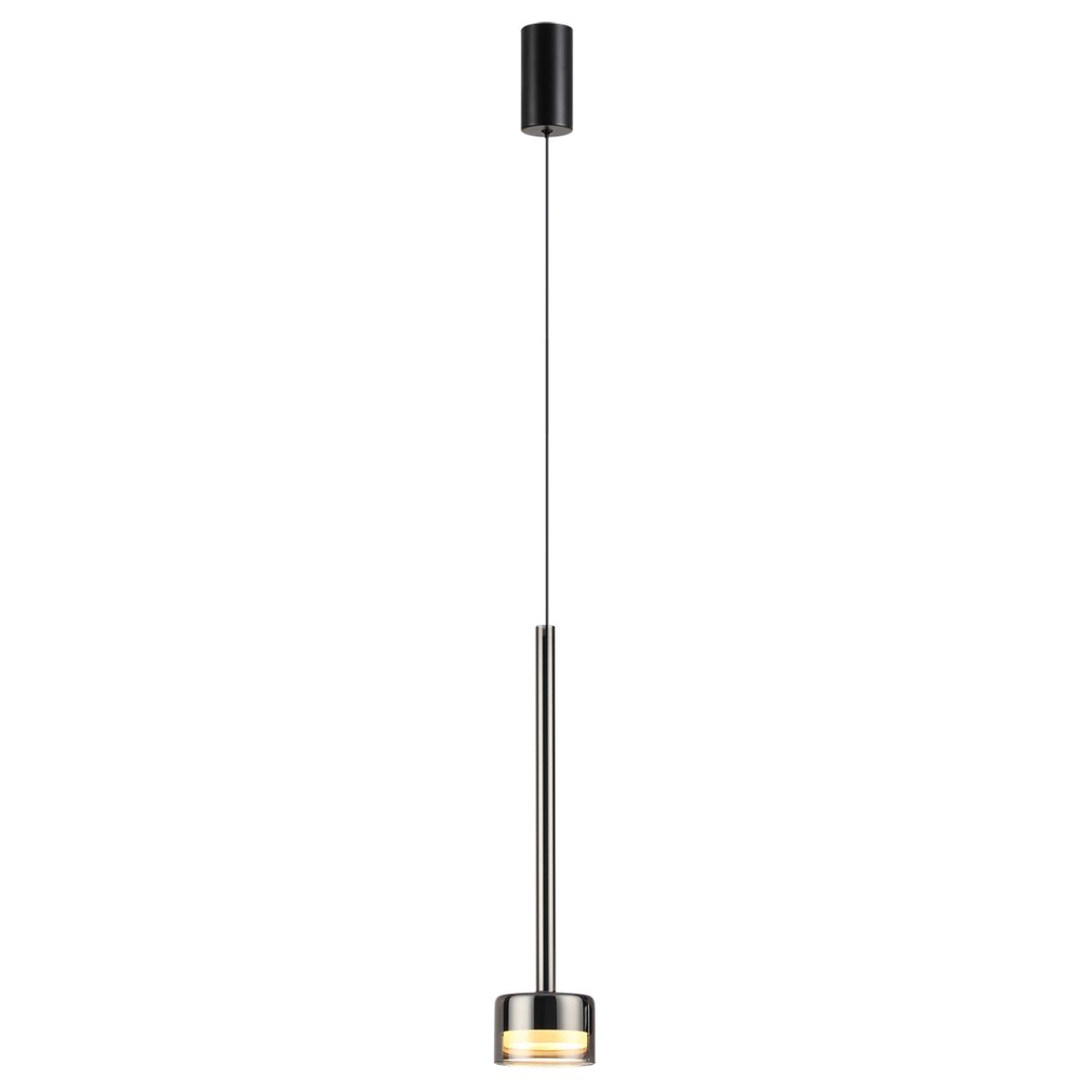 7150/10L HIGHTECH ODL26 347 Подвесной светильник черный/ дымчатое стекло/металл IP20 LED 10W 3000K 220V LASLO
